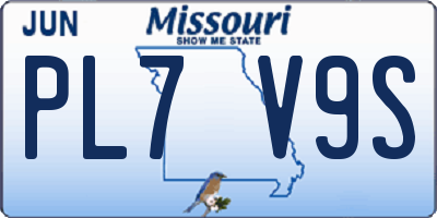 MO license plate PL7V9S