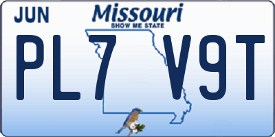 MO license plate PL7V9T