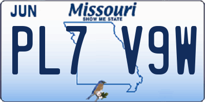 MO license plate PL7V9W