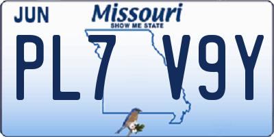 MO license plate PL7V9Y