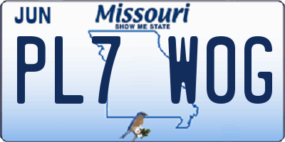 MO license plate PL7W0G