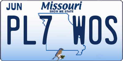 MO license plate PL7W0S