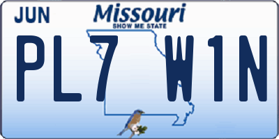 MO license plate PL7W1N