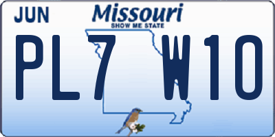 MO license plate PL7W1O