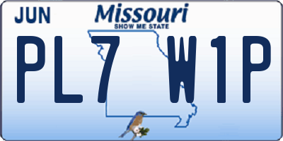 MO license plate PL7W1P