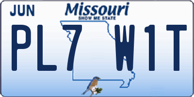 MO license plate PL7W1T