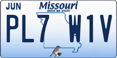 MO license plate PL7W1V