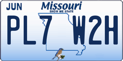 MO license plate PL7W2H