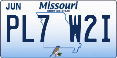 MO license plate PL7W2I