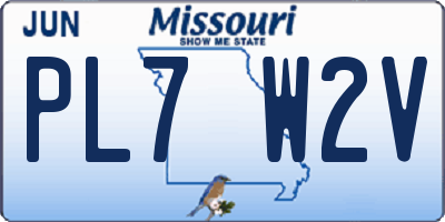 MO license plate PL7W2V