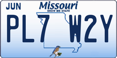 MO license plate PL7W2Y