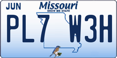 MO license plate PL7W3H
