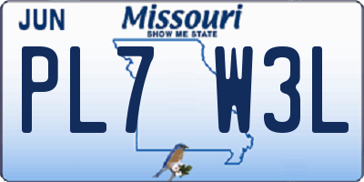 MO license plate PL7W3L