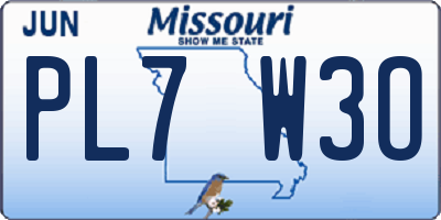 MO license plate PL7W3O