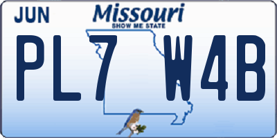 MO license plate PL7W4B