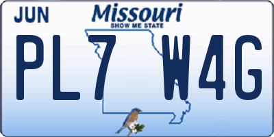 MO license plate PL7W4G