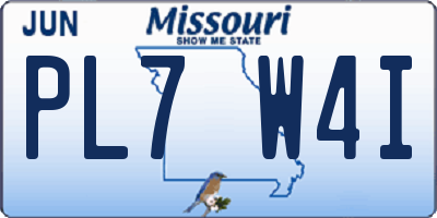 MO license plate PL7W4I