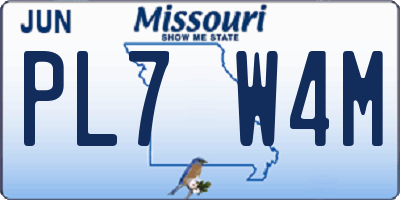 MO license plate PL7W4M