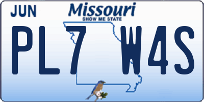 MO license plate PL7W4S