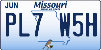 MO license plate PL7W5H
