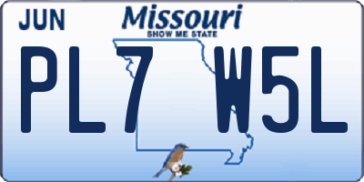 MO license plate PL7W5L