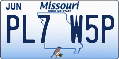 MO license plate PL7W5P