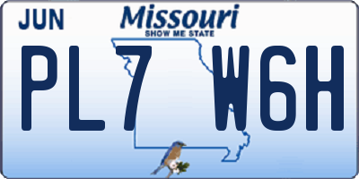 MO license plate PL7W6H