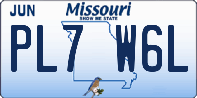 MO license plate PL7W6L