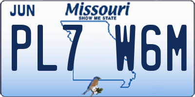 MO license plate PL7W6M