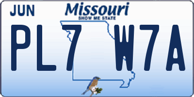 MO license plate PL7W7A