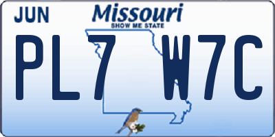MO license plate PL7W7C
