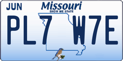 MO license plate PL7W7E
