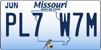MO license plate PL7W7M