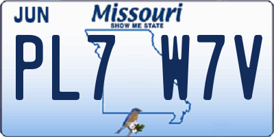 MO license plate PL7W7V