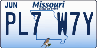 MO license plate PL7W7Y
