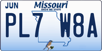 MO license plate PL7W8A