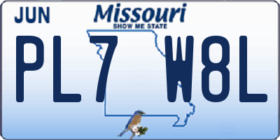 MO license plate PL7W8L