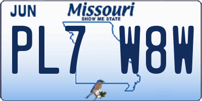 MO license plate PL7W8W