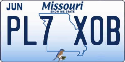MO license plate PL7X0B