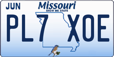 MO license plate PL7X0E