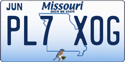 MO license plate PL7X0G