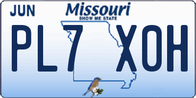 MO license plate PL7X0H