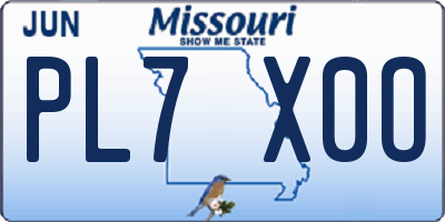 MO license plate PL7X0O