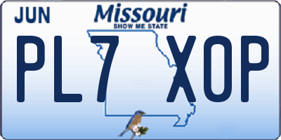 MO license plate PL7X0P
