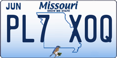 MO license plate PL7X0Q