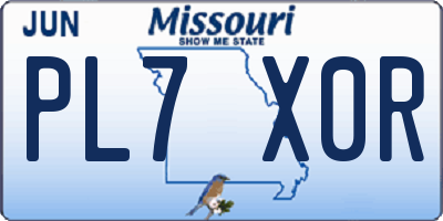 MO license plate PL7X0R