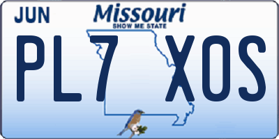 MO license plate PL7X0S