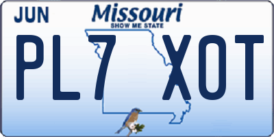 MO license plate PL7X0T