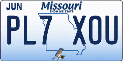 MO license plate PL7X0U