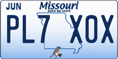 MO license plate PL7X0X